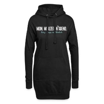 Moin Mahlzeit N'Abend – Norddeutscher Humor - Hoodie-Kleid - Schwarz - Vorne