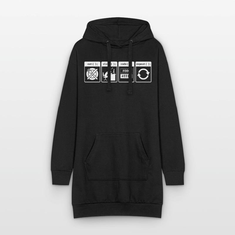 Eat Sleep Code Repeat – Coder Workflow Design Hoodie-Kleid