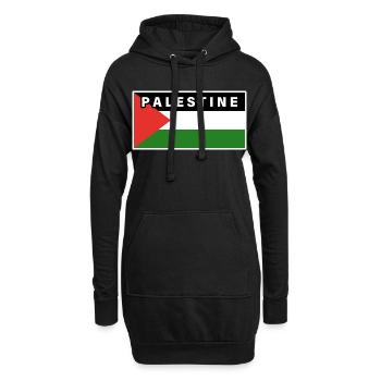 Flagge von Palästina - Hoodie-Kleid - Schwarz - Vorne