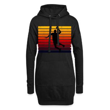 Handballspieler Retro Vintage 80er Jahre Stil Handballer - Hoodie-Kleid - Schwarz - Vorne