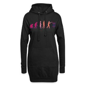 Disc Golf Evolution Lustiger Discgolfer Fliegender Disc - Hoodie-Kleid - Schwarz - Vorne