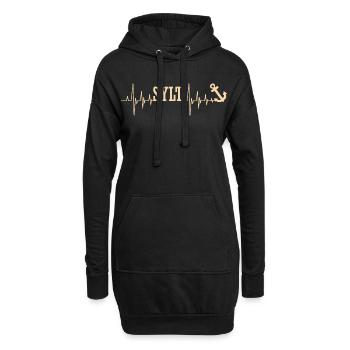 Nordsee INSEL SYLT Wattenmeer Lustiges - Hoodie-Kleid - Schwarz - Vorne