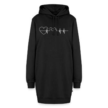 Rente Eine Legende geht in Rente - Herzkurve - Hoodie-Kleid - Schwarz - Vorne - AI Model Female 172 light (172cm)