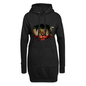 Drapeau Perse et photo de lion d'Afrique - Sweat-shirt à capuche long Femme - noir - Devant