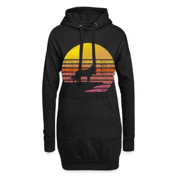 Schweizer Schäferhund Sonnenaufgang Klippe - Hoodie-Kleid - Schwarz - Vorne
