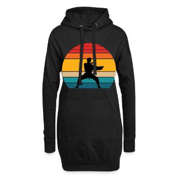 Vintage Retro Karate - Hoodie-Kleid - Schwarz - Vorne