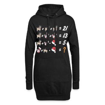 Ugly Xmas, Weihnachten, Mathematik, Aufgabe Mathe - Hoodie-Kleid - Schwarz - Vorne