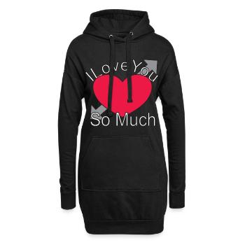 i love you so much - Hoodie-Kleid - Schwarz - Vorne