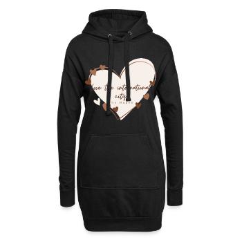 I Love With Heart Den Haag - Hoodie-Kleid - Schwarz - Vorne