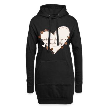 Embrassez l’amour dans une ville flamande - Sweat-shirt à capuche long Femme - noir - Devant