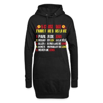 Lens supporter de football lensois humour foot - Sweat-shirt à capuche long Femme - noir - Devant