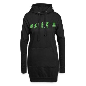 Disc Golf Evolution Lustiger Discgolfer Fliegender Disc - Hoodie-Kleid - Schwarz - Vorne