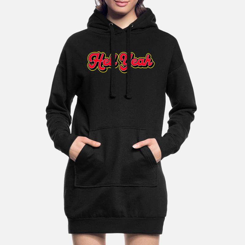 Hell Yeah 3D Retro Script Sweat-shirt à capuche long Femme