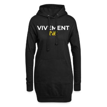 Vivement l'Été — Nostalgie Soleil - Sweat-shirt à capuche long Femme - noir - Devant