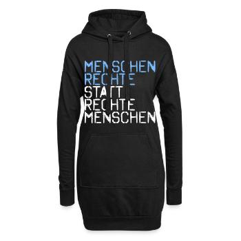 Menschenrechte statt rechte Menschen - Hoodie-Kleid - Schwarz - Vorne