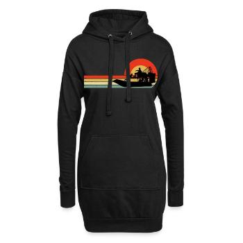 Vintage Rétro Airboat Fanboat Airboating Planeboat - Sweat-shirt à capuche long Femme - noir - Devant