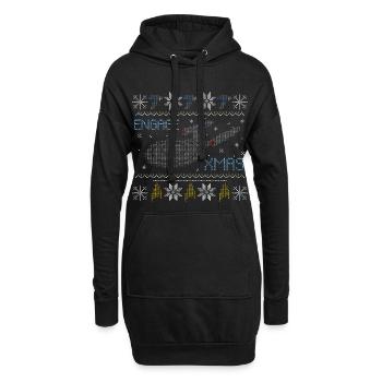 Star Trek Discovery Ugly X-Mas Engage - Hoodie-Kleid - Schwarz - Vorne