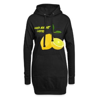 Citron, aigre fait plaisir, fruits citron FUN - Sweat-shirt à capuche long Femme - noir - Devant