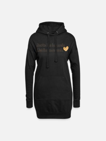 Heute bin ich mein Lieblingsmensch – Selbstliebe - Hoodie-Kleid - Schwarz