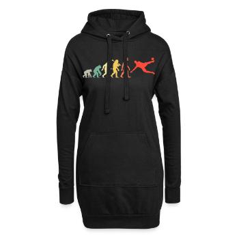 Retro Fußballer Evolution Fußballsport für Männer - Hoodie-Kleid - Schwarz - Vorne