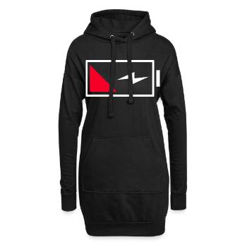 Batterie - Hoodie-Kleid - Schwarz - Vorne