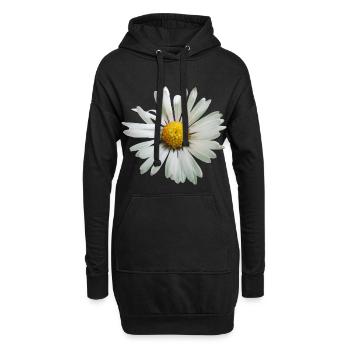 Margeriten Blume, Blüte, Gänseblümchen, floral - Hoodie-Kleid - Schwarz - Vorne