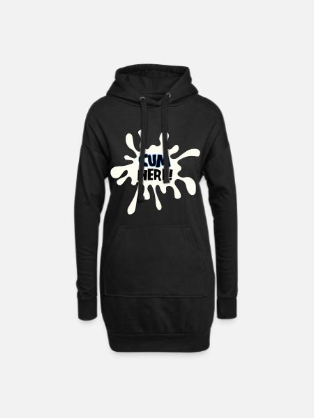 Cum here - Hoodie Dress - black