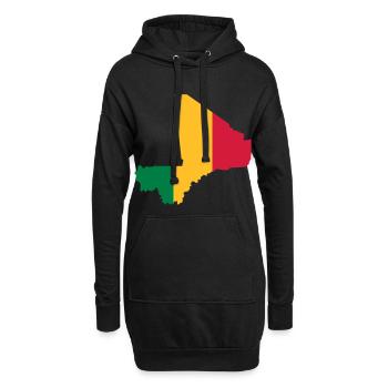 mali - Sweat-shirt à capuche long Femme - noir - Devant