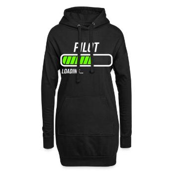 Pilot Loading Ladebalken - Hoodie-Kleid - Schwarz - Vorne