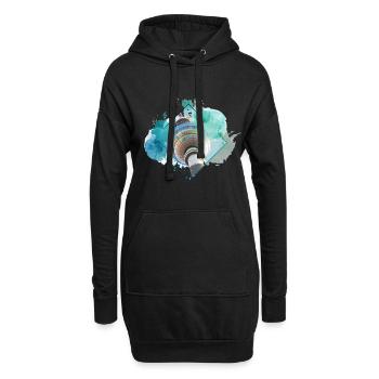 Berlin Allemagne City Skyline Splash coloré - Sweat-shirt à capuche long Femme - noir - Devant