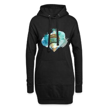 Düsseldorf Deutschland Stadt Skyline Splash Bunt - Hoodie-Kleid - Schwarz - Vorne
