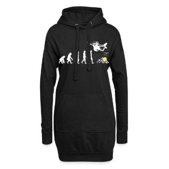 Fallschirmspringen Evolution - Hoodie-Kleid - Schwarz - Vorne