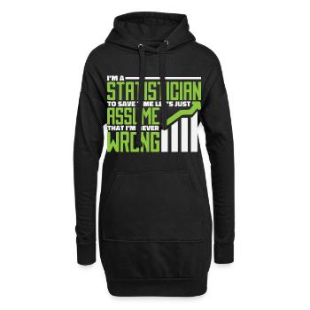 Statistiker - Hoodie-Kleid - Schwarz - Vorne