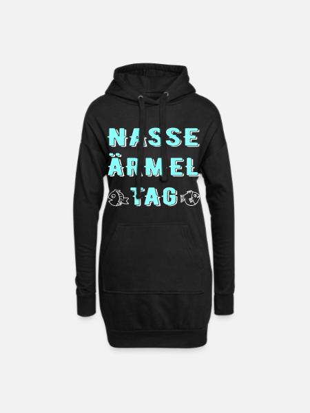 Nasse Ärmel Tag, Wasserwechsel Fische Aquarium - Hoodie-Kleid - Schwarz