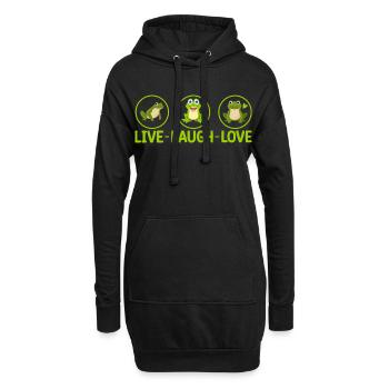 LIVE LAUGH LOVE- Frosch Tshirt - Hoodie-Kleid - Schwarz - Vorne