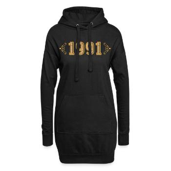Légende depuis 1991 rétro 1991 - Sweat-shirt à capuche long Femme - noir - Devant
