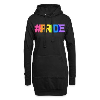 Pride Hashtag Regenbogenstil - Hoodie-Kleid - Schwarz - Vorne