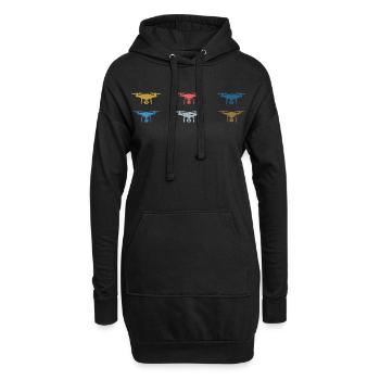 Herzschlag Drohne Drohnen - Hoodie-Kleid - Schwarz - Vorne