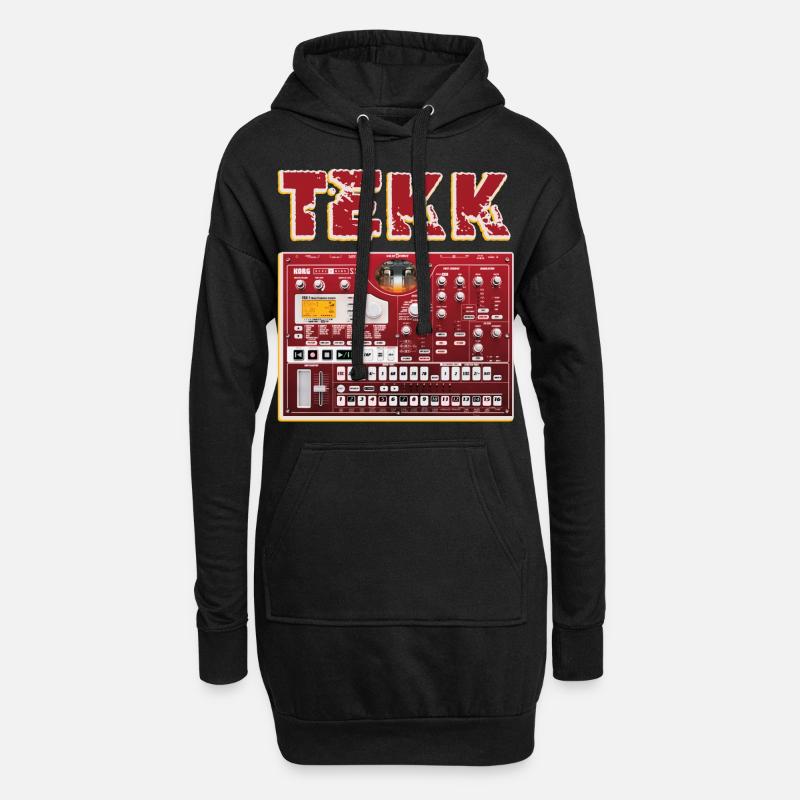 #tekk - Hoodie-Kleid - Schwarz