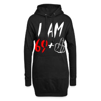 Doigt du milieu 70e anniversaire - Sweat-shirt à capuche long Femme - noir - Devant