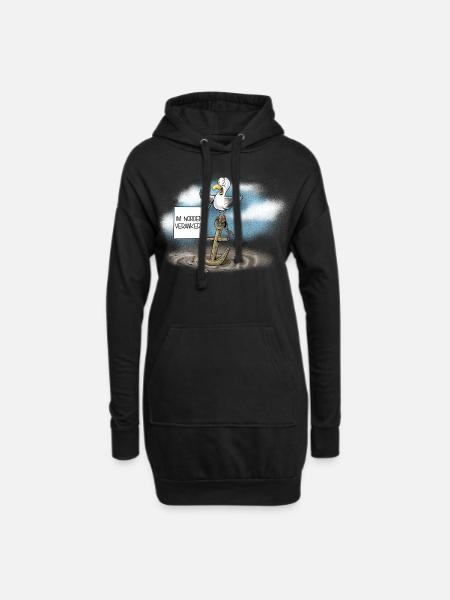 Möwe - Hoodie-Kleid - Schwarz