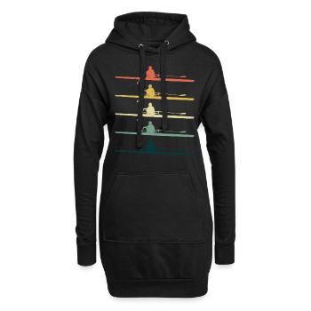 Crew Ruderruder Team Boot Ruder rudern Retro - Hoodie-Kleid - Schwarz - Vorne