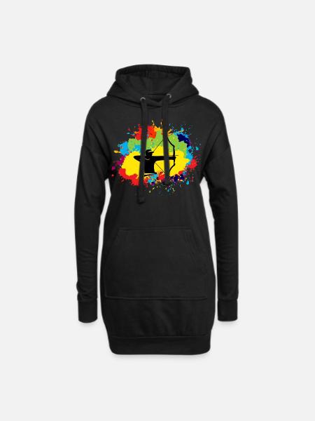 Bogenschießen lustige Sprüche Bogen Pfeil Bogen Bogen Bogen Geschenk - Hoodie-Kleid - Schwarz