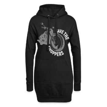 save the choppers moto bike biker - Sweat-shirt à capuche long Femme - noir - Devant