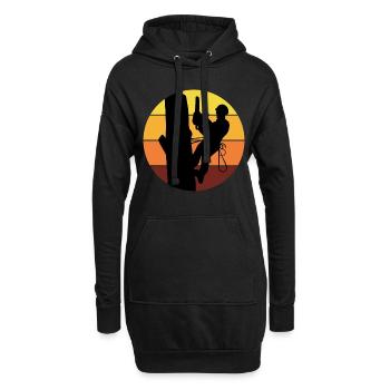 Arborist Tree Climber Climbing Vintage Rétro - Sweat-shirt à capuche long Femme - noir - Devant
