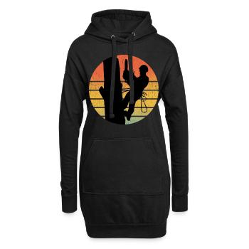 Arborist Tree Climber Climbing Vintage Rétro - Sweat-shirt à capuche long Femme - noir - Devant