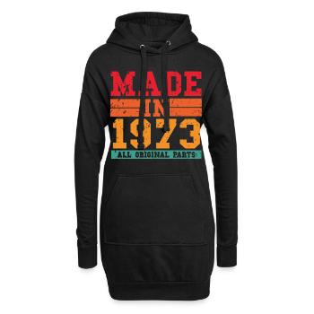 1973 Geburtstag Vintage Spruch - Hoodie-Kleid - Schwarz - Vorne
