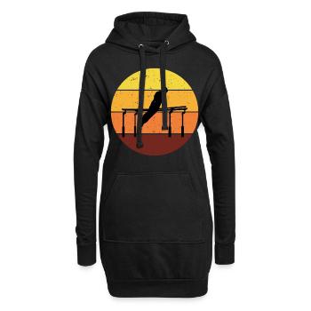 Kunstturnen Parallel bars Turner Vintage - Hoodie-Kleid - Schwarz - Vorne