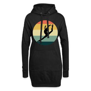 Gymnastique artistique Floor Gymnast Vintage Retro - Sweat-shirt à capuche long Femme - noir - Devant