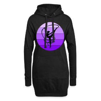 Gymnastique rythmique Ruban Gymnaste Fille Vintage - Sweat-shirt à capuche long Femme - noir - Devant